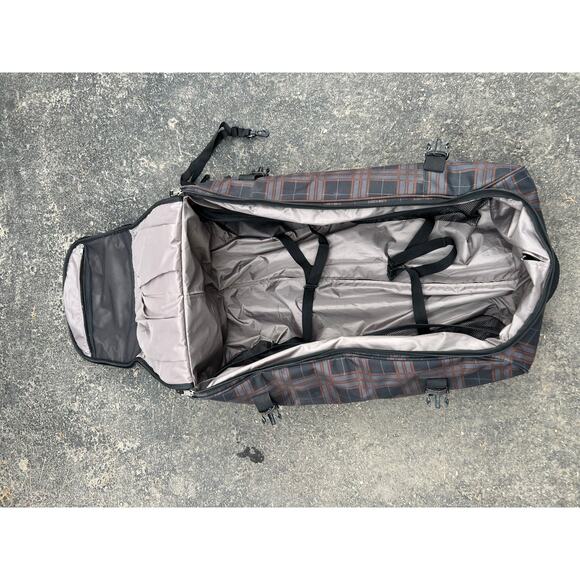 Athalon 29" Hybrid Half Luggage/Half Duffel plaid rolling suitcase traveling bag - Picture 8 of 14